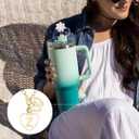 4 x Compatible with Stanley Cup Accessories, 2PCS Butterfly Letter Charms with 4PCS 10mm Stanley Straw Cover Cap for Stanley Cup 30&40 Oz, Silicone Stanley Straw Toppers for Stanley Tumbler(O)