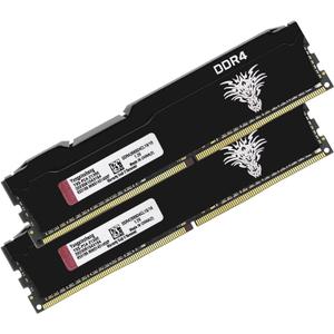 Yongxinsheng DDR4 2666MHz 32GB Kit (16GBx2) Desktop RAM PC4-21300 UDIMM Non-ECC Unbuffered 1.2V 288-Pin CL19 PC Computer Memory Upgrade Module Kit (Black)