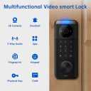 Video Smart Lock with Camera & Doorbell, 6-in-1 Keyless Entry Door Lock with Fingerprint, IP65 Waterproof, App Remote, Built-in WiFi Smart Deadbolt for Front Door (6-in-1 Intelligent Door Lock)