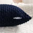 Set of 4 Navy Blue Decorative Throw Pillow Covers 22x22 Inch Corduroy Pillow Covers for Bed Couch Sofa Living Room Soft Square Cushion Cases