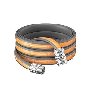 Giraffe Tools Garden Hose 25FT, 5/ 8" Flexible Lay Flat Water Hose, Custom Length, Leakproof Gardening Hose with Male to Female Fitting, Lightweight Hybrid Hose Pipe for Garden & Yard 150PSL W.P.