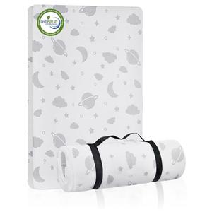 Lilian&Gema Pack and Play Mattress 38"x26"x1.5", Portable Mattress for Playpen, Pack N Play Mattress Topper, Soft Breathable and Waterproof Washable Cover for Baby Toddler