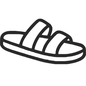 Men’s Black Rubber Slide Sandals, Casual Waterproof Slip-On Shower Shoes, Size Not Marked