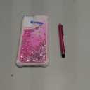 for Motorola Moto G Play 2024 Case with Screen Protector, Cute Glitter Bling Liquid Floating Women Girls Phone Case Flexible TPU Soft Silicone Shockproof Bumper Cover for Moto G Play 2024-Pink