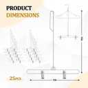 25 Pack Retail Outfit Hanger Attachments, 16" Chrome Metal Drop Top Bottom Hangers for Display Dresses with Clips Pant & Shirt Set Hangers Stand for Commercial Clothing Stores & Boutiques