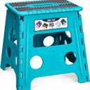 Delxo Folding Step Stool 13 Inch Non-Slip Foldable Stools for Kids & Adults Up to 300 LBS Kitchen Collapsible Fold Up Stepping Stool with Dotted 1 Pack Blue