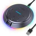 LIANGSTAR Gaming USB Microphone with 5 Voice Changes, Mute Button, Desktop Podcast Mic, Volume Control, RGB Condenser Computer Microphone for PC Gamer, YouTube, Streaming, Conference, Class