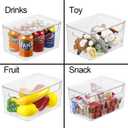 Clear Plastic Storage Bin with Lid, Stackable Storage Boxes Organizing Bin for Pantry, Kitchen, Cabinets, Wardrobe, Closet, Dresser, Bathroom Storage and Organization (2pc-10x6.7x5.3)