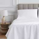 Linen Closet Luxury Cotton 1000 Thread Count Egyptian Cotton 4-Piece Sheet Set, Queen, Arctic White