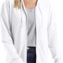 Hanes Womens Slub Knit Full-Zip Hoodie, Textured Cotton Zip-Up T-Shirt Hoodie for Women (Medium)