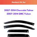 KPY Rain Guards Fit for 2007-2014 Chevrolet/Chevy Tahoe, Out-Channel Window Visors Vent Wind Deflectors 4PC, Car Accessories for 2007-2014 GMC Yukon