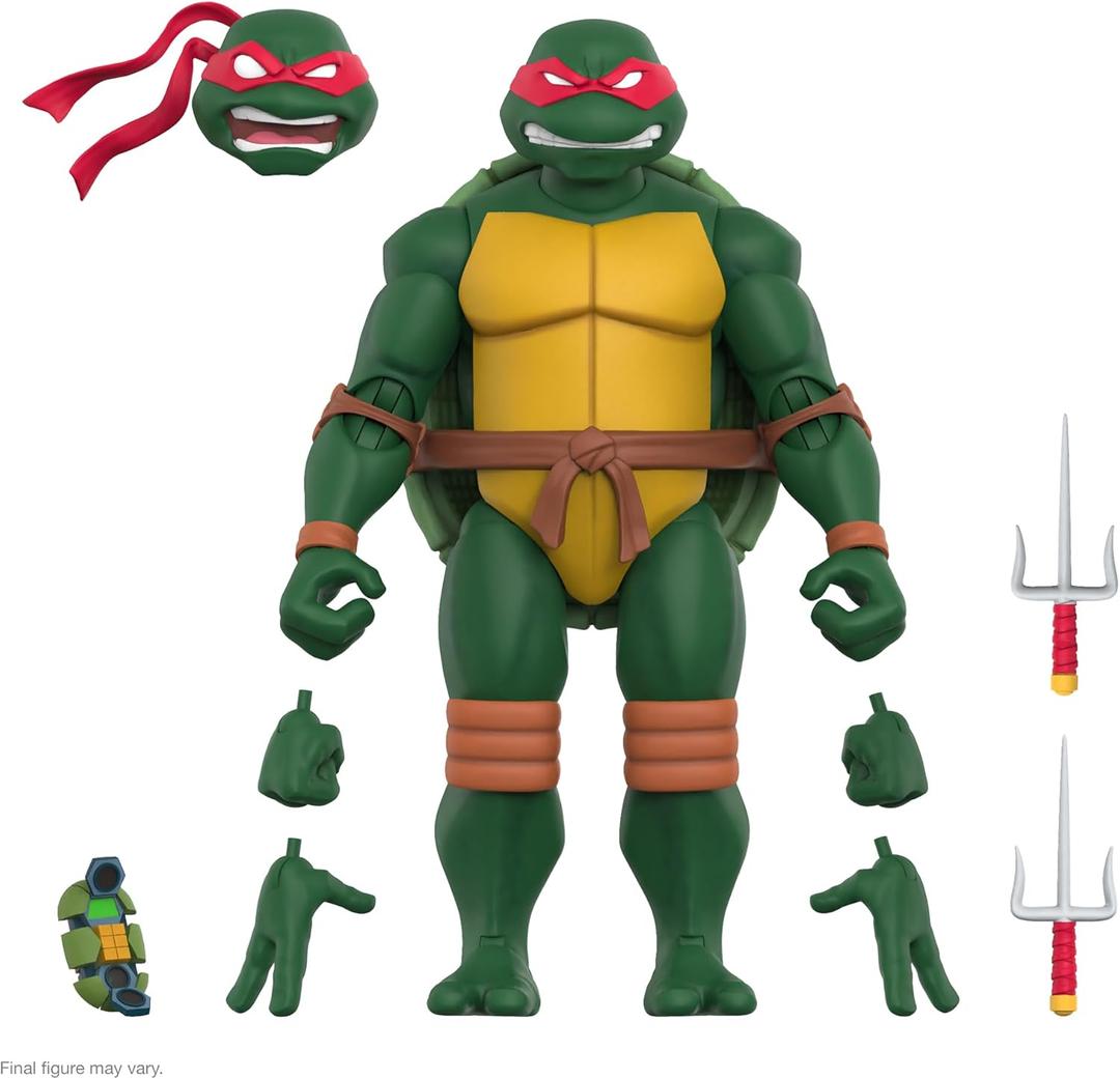 Super7 ULTIMATES! Teenage Mutant Ninja Turtles Raphael - 7" TMNT Action Figure with Accessories Classic Cartoon Collectibles and Retro Toys