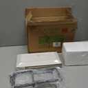 Gibson Elite Gracious Dining 3-Tier Serving Display Stand, Rectangular White Porcelain Plates, Tiered Serving Display - Elegant Food Presentation Display for Parties, Catering, Entertaining Events