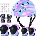 Adjustable Gradient Color Kids/Toddler Bike Helmet for 1-2-3-5-8-14 Years Boys Girls, Skateboard Helmet with Knee and Elbow Pads Wrist Guard Roller Skates, Cycling, Skating Scooter Longboard
