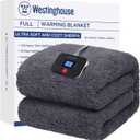 Westinghouse Electric Blanket Full Size, Soft Plush Sherpa Heated Blanket with 10 Heating Levels & 1-12 Hours Auto-Off, Machine Washable, 80x84 inches, Darkgrey