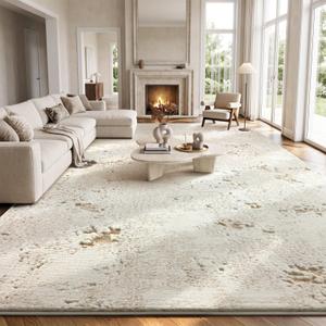 Sour Lemon 9x12 Area Rugs for Living Room Bedroom Abstract Carpets Beige