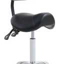 Saddle Stool Rolling Chair with Back Support, Esthetician Tattoo Dental Stool Chair, Lash Chairs for Eyelash Tech Massage Salon, (Black, with Backrest)