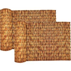 Reed Fencing Rolls, Patio Privacy Screen, Decorative Bamboo Fence Rolls for Patio Balcony Garden Backyard Outdoor,6x16FT(2Pcs) (616FT 2Pack, Brown)
