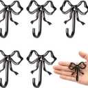 5 Pcs Gold Bow Hooks, Bow Hooks for Wall, Bow Decoration Hook,Decorative Hook, Suitable for Room, Bathroom, Love Shack Fancy DecorBlack