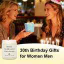 2 x 30th Birthday Gifts for for Women Men, 1995 30th Birthday Decorations for Her, Him, 30 Year Old Gift Ideas for Sister, Daughter, Friend, Brother, Coworker, Soy Wax Lavender Scented Candle