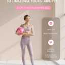 LIONSCOOL Pilates Ring Set  14" Anti-Deformation Magic Circle with Padded Handles, Mini Ball, Resistance Bands, Guide & Bag (Pink)