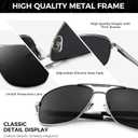 Polarized Aviator SunglassesUV Protection, Sleek Metal Frame Sunglasses for Men & Women Driving Sports