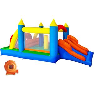 HuaKastro 16.3x7.2FT Kids Inflatable Obstacle Bounce House with Dual Racing Slides, Crawl Tunnels, Climbing, Obstacles, Jumping All in One Castle Great for Children's Outdoor Party - with Blower
