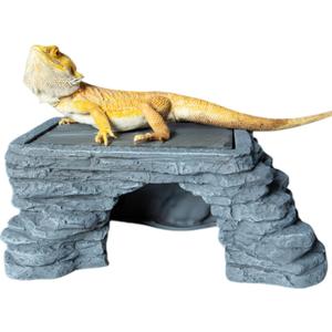 Bearded Dragon Basking Platform, Reptile Hides and Caves, Large Reptile Basking Rock for Adult/Juvenile Bearded Dragon Gecko Lizard Turtle, Slate Rock Climing Hideout
