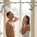 Tandem Dual Shower Head for Couples, Silver