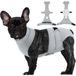 BRKURLEG Female Dog Diapers with Suspender, Washable & Reusable Fixed Diapers for Dogs in Heat, Incontinence & Special Needs, Adjustable Doggie Diaper for Small Medium Large Dogs, Grey M