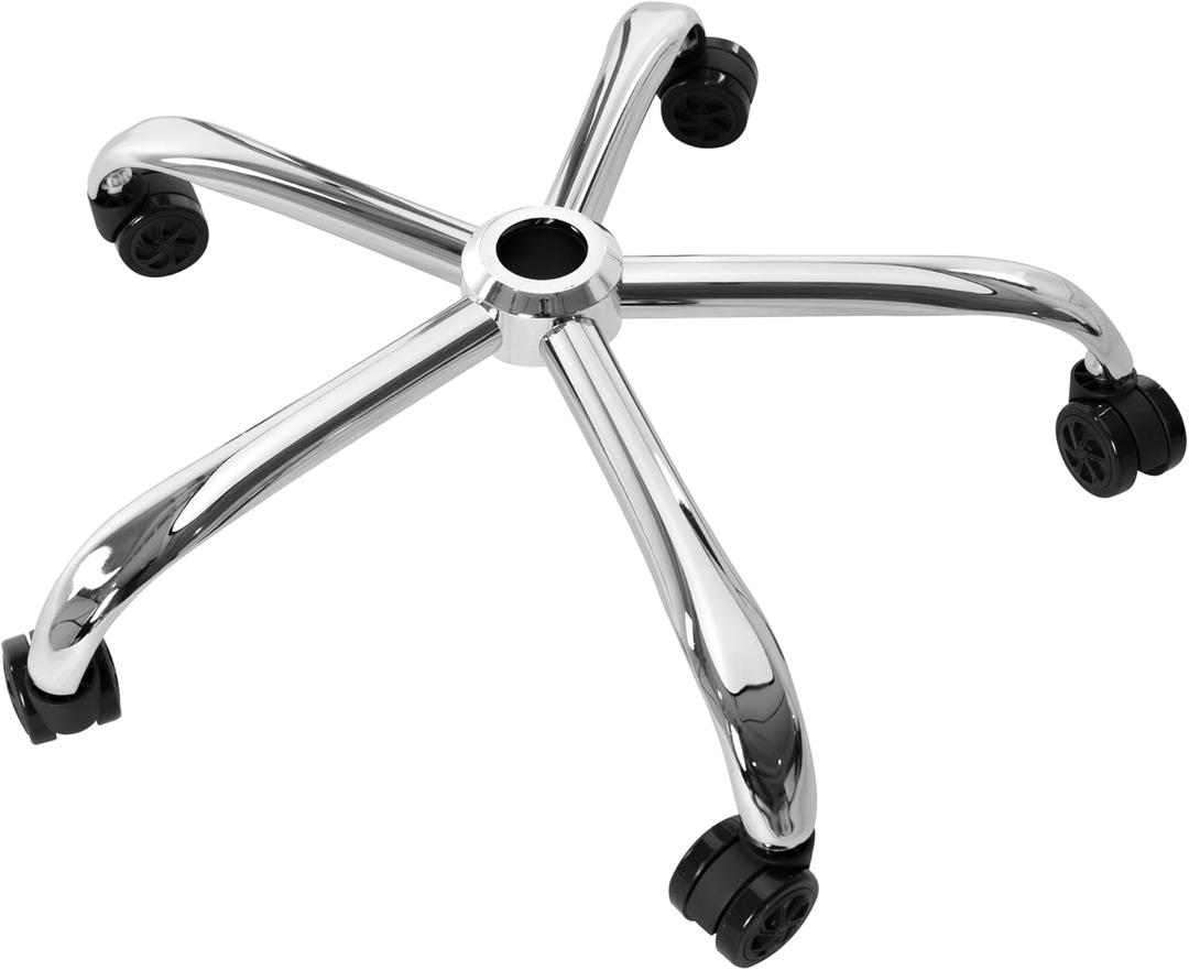 Frassie Office Chair Base Replacement with Wheels, Heavy Duty 2500LBS Metal Stool Chair Base, 28 inch Universal Desk Chair Base Replacement Part, Silver
