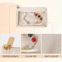 3 x 6 Pcs Travel Jewelry Bags for Women Girl, Velvet Jewelry Pouch, Small Clear Jewelry Bag, Zippered Jewelry Organizer, Luxury Jewelry Gift Bags (Beige)