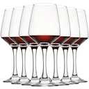 C CREST Wine Glasses Set of 8, 12oz, Lead-free, Clear, Durable Glassware