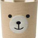 Bear Basket for Nursery, Baby Baskets for Storage, Baby Shower Baskets, Laundry Basket, Storage Hamper for Children Kids Toy Plant Indoor Corner (Brown)