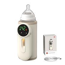 Portable Baby Bottle Warmer,Baby Breastmilk Bottle Warmer MultiFunction Milk Formula Heater,Defrosting Fits Most Bottles Ideal for Travel & Home Baby Feeding On The Go,8000 mAh Battery