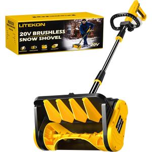 Cordless Snow Shovel Compatible with De-Walt 20V Battery (No Battery), 13-Inch Brushless Electric Snow Blower for 25FT Throw Distance and 6" Clear Depth for Patio, Deck, Driveway