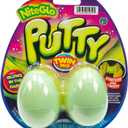 JA-RU Glow in The Dark, Glitter, & Neon Colored Putty Set. (1 Packs of 2) Squishy Bouncy Slime for Kids & Adult. Stress Relief Sensory Therapy Autism ADHD Toy. Party Favor Easter Noise Putty. 5052-6s