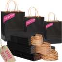 qiqee 100-Packs Black Paper Gift Bags with Handles Bulk Assorted Sizes(33pcs Large 13", 33pcs Medium 11", 34pcs Small 8")