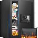 16.54 Inches Tall Safe Box, 2.5 Cuft Home Safe with Fireproof Waterproof Bag, Anti-Theft Digital Security Lock Box with Smart Alert System, Removable Shelf, Mute Function, Document Safes for Jewelry