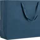 Umoonfine Large Navy Blue Gift Bag with Ribbon Handles 12 Pack, 17x5.5x12.6 inches Extra Large Navy Reusable Heavy Duty Kraft Navy Blue Kraft Paper Bags Bulk for Shopping, Gift, Retail