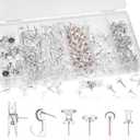 290 Pcs Push Pins, 6 Style Thumb Tacks Set for Wall Hanging,Cork Board, Bulletin Board, Decorative Steel Point Push Pins for Map, Photo, Craft, Office, Home - Clear