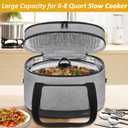 YOREPEK 2 Layer Slow Cooker Carrier, Compatible with 6, 7, 8 Quart Crock-Pot, Insulated Large Slow Cooker Travel Bag with Bottom Pad Lid Fasten Straps, for Family Gathering Potluck, Gifts for Women