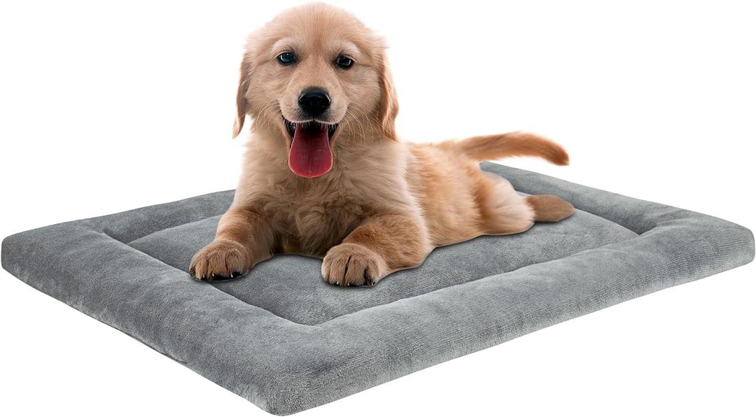 KHONSU PET Dog Bed Mat Crate Pad for Up to 25 lbs Dogs with Reversible Sides for Cold and Hot Seasons, Completely Washable Cushioned Pad 1.1inch Thin Dog Bed