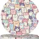 2 x Cute Colorful Cats Car Coasters for Cup Holders,2 Pack Car Cup Holder Coasters for Car,Ceramic Absorbent Car Coaster with A Finger Notch and Cork Base,Car Interior Accessories for Women Men