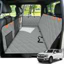 HOTEAGLE Dog Seat Cover Hard Bottom, 3-Section Design for Full-Size Trucks & SUVs, Waterproof & Nonslip Car Hammock for Large Dogs, Pet Truck Extender Cover, Spacious Space(+ 45%) Grey