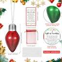 Shappy 12 Sets Friendship Christmas Ornament, Glitter Light Bulb Christmas Ornament Friends Gift with Greeting Cards Letter Stickers and Organza Bags for Friendship Keepsake Decor