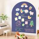 Arch Magnetic Wall Decal for Kids 40x32 Inches Magnetic Chalk Board Sticker Magnet Chalkboard for Wall Peel and Stick Self Adhesive Blackboard Multifunctional for Playroom Home Office School (Dusty Blue)