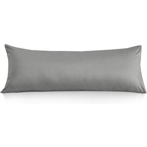 Leeden Body Pillow Cover, 100% Cotton 800 Thread Count 21 * 54 Breathable Long Pillow Protector Case w/No Zipper, Light Grey