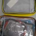 5 Pack Toy Storage Bags Compatible with LEGO Bricks, Portable Carrying Case for LEGO Easy Organizer, Puzzles Blocks Containers& Board Game Bins with Name Tag, Manual Pocket, Visible Top& Handle