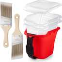 Mister Rui Paint Brushes, Paint Cup with Paint Bucket Liners, 2 Inch Paint Brush, Professional Paint Brush Set for Smooth Finish, Wall, Furniture, Trim